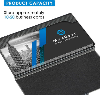 Stainless Steel Business Card Holder, Slim Card Case, Black