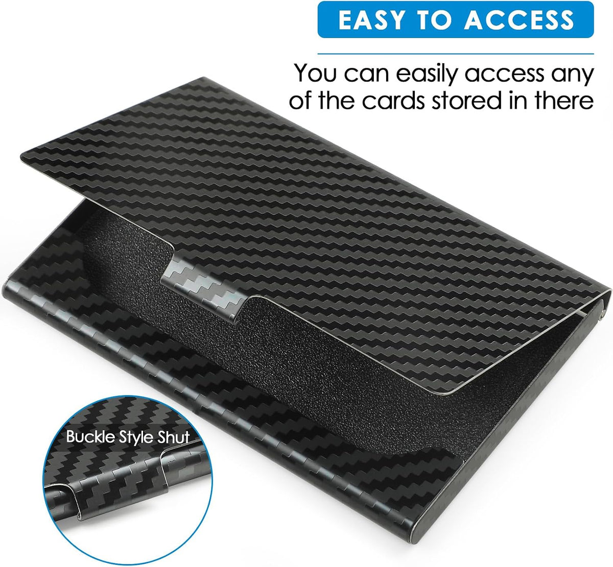 Stainless Steel Business Card Holder, Slim Card Case, Black
