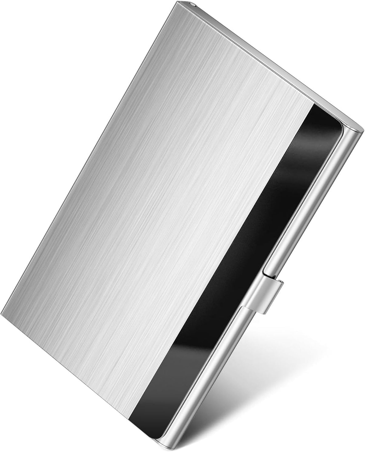 Stainless Steel Business Card Holder, Slim Card Case, Black