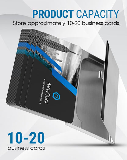 Stainless Steel Business Card Holder, Slim Card Case, Black