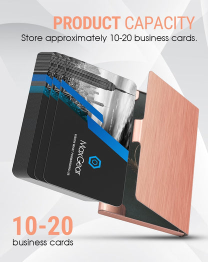 Stainless Steel Business Card Holder, Slim Card Case, Black