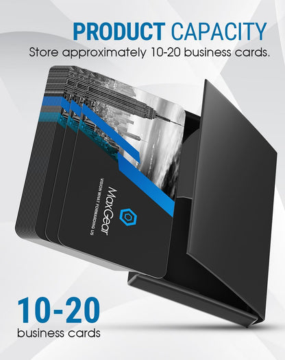 Stainless Steel Business Card Holder, Slim Card Case, Black