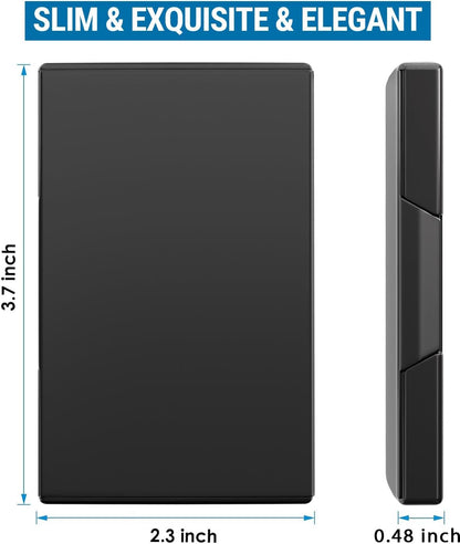 Stainless Steel Business Card Holder, Slim Card Case, Black