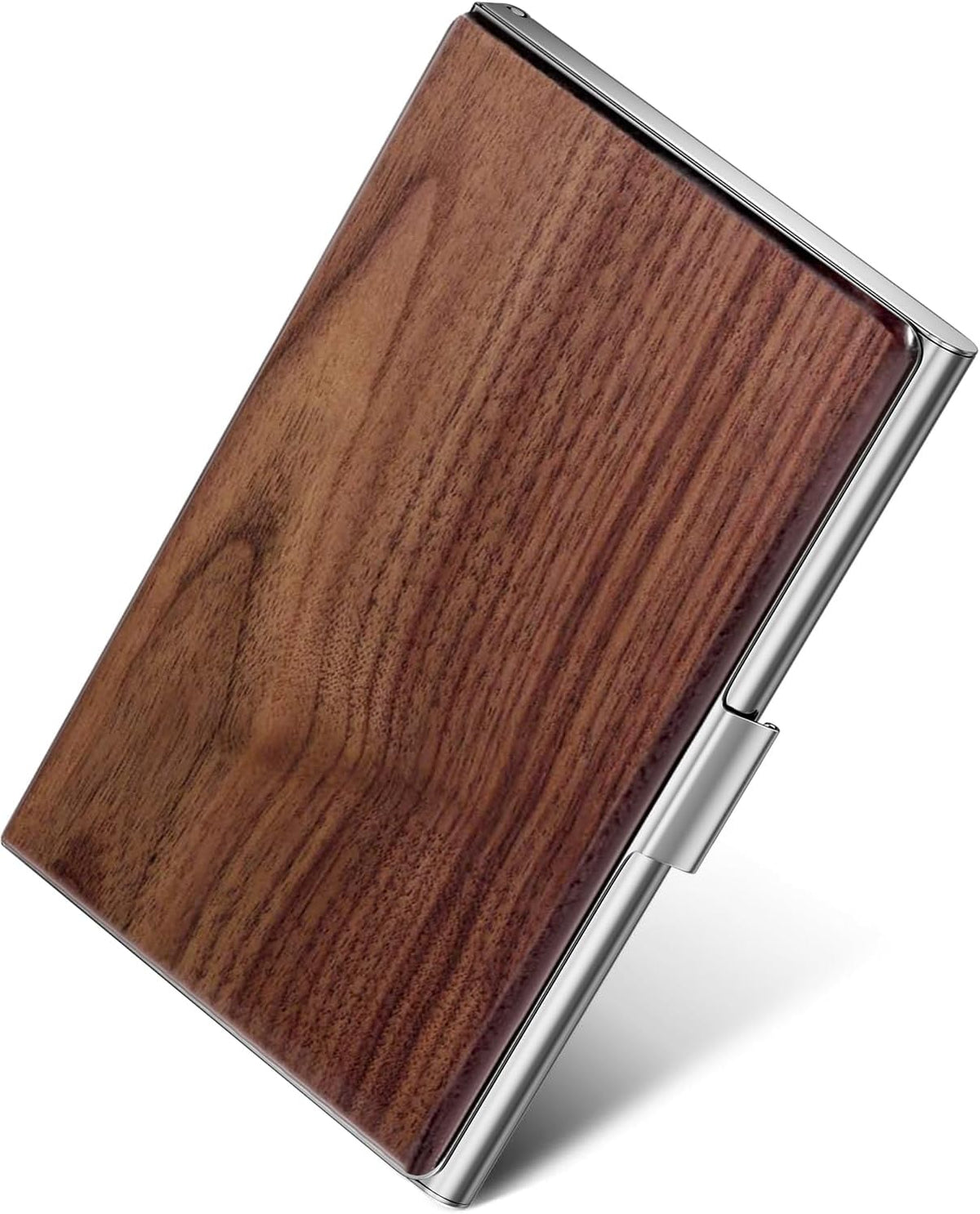 Stainless Steel Business Card Holder, Slim Card Case, Black