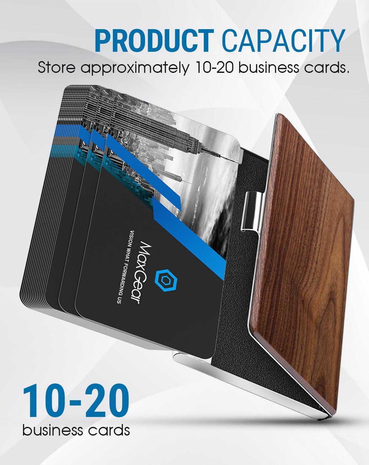 Stainless Steel Business Card Holder, Slim Card Case, Black