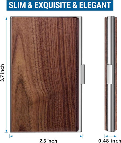 Stainless Steel Business Card Holder, Slim Card Case, Black