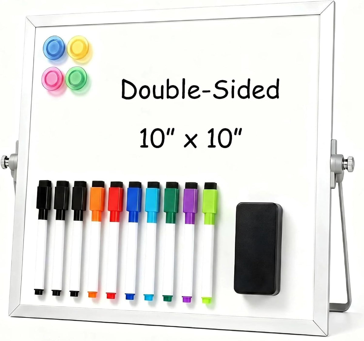 Small Desk Dry Erase Board with Stand 10" x 10"