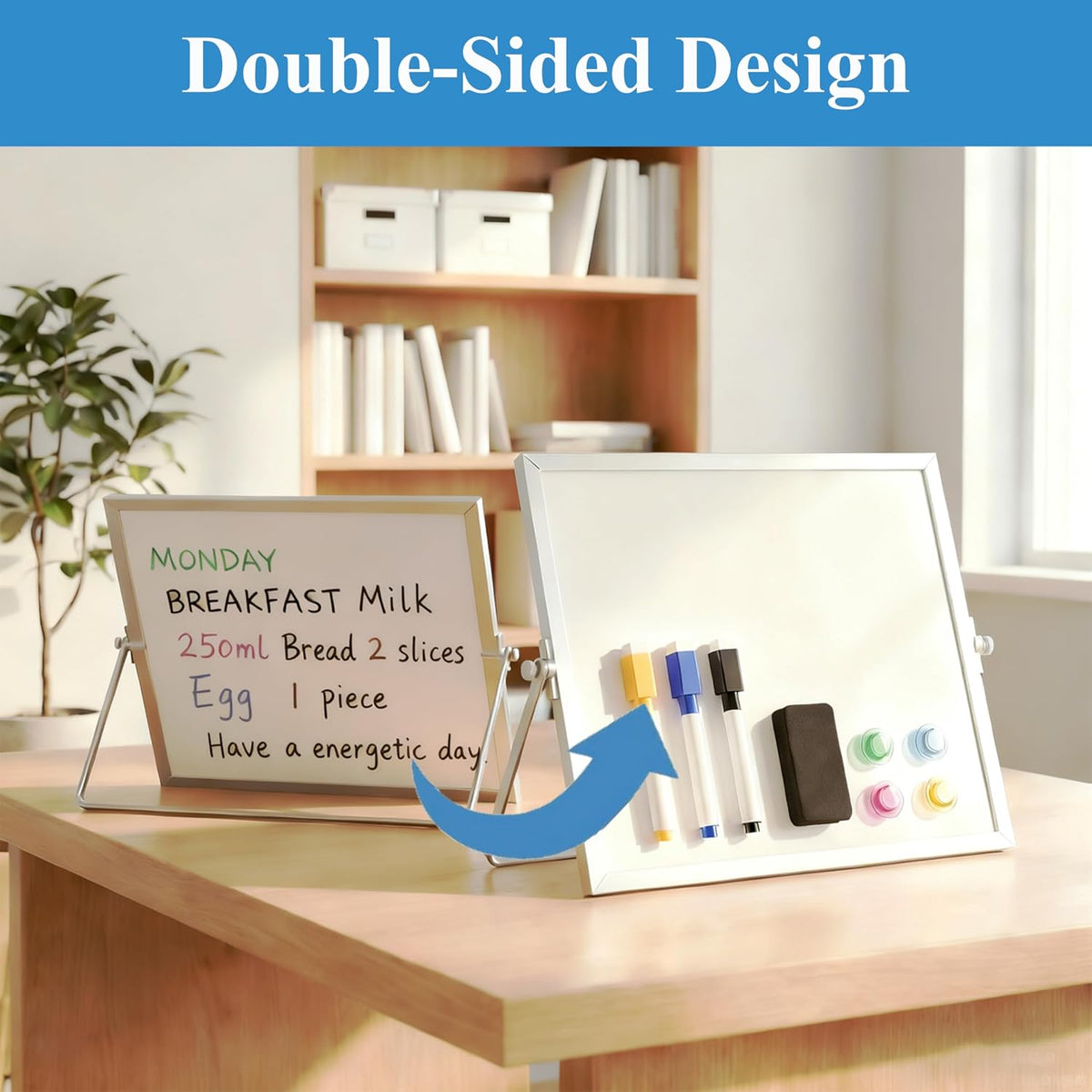 Small Desk Dry Erase Board with Stand 10" x 10"