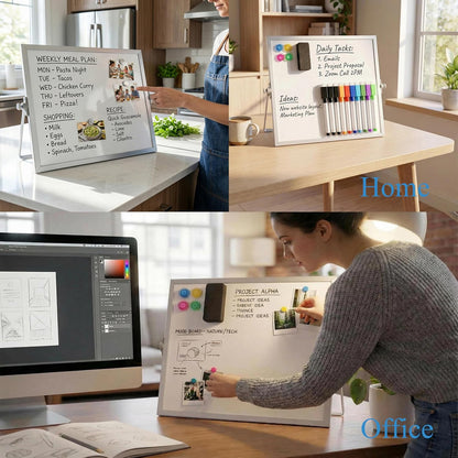 Small Desk Dry Erase Board with Stand 10" x 10"