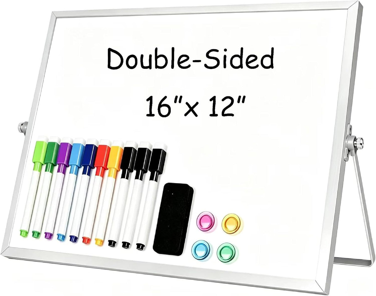 Small Desk Dry Erase Board with Stand 10" x 10"