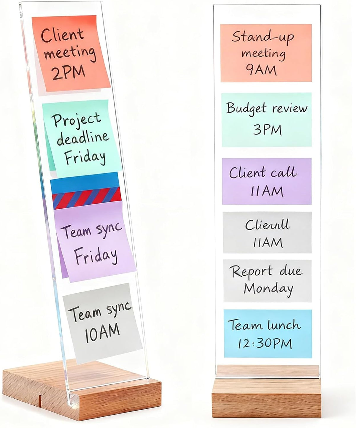 2PCS Monitor Memo Board Portable Monitor Sticky Note Holder Computer Screen Message Board Holder Detachable Acrylic Sticky Note Board Messadge Remider