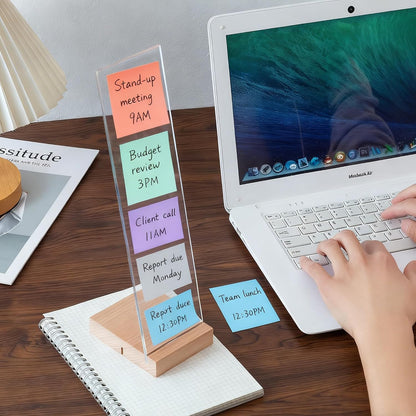 2PCS Monitor Memo Board Portable Monitor Sticky Note Holder Computer Screen Message Board Holder Detachable Acrylic Sticky Note Board Messadge Remider