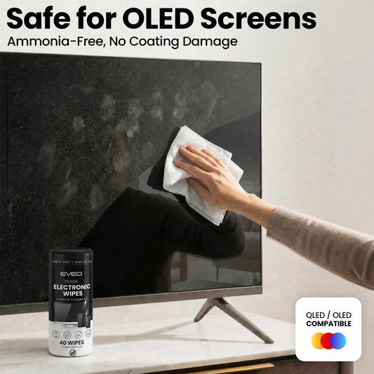 Electronic Wipes Screen Cleaner Streak-Free [ x40] Computer Screen Wipes, TV Screen Cleaner Wipes, Monitor Wipes for Smart TV, Laptop, iPhone, ipad and more - [Microfiber Cloth + 80 Wipes]