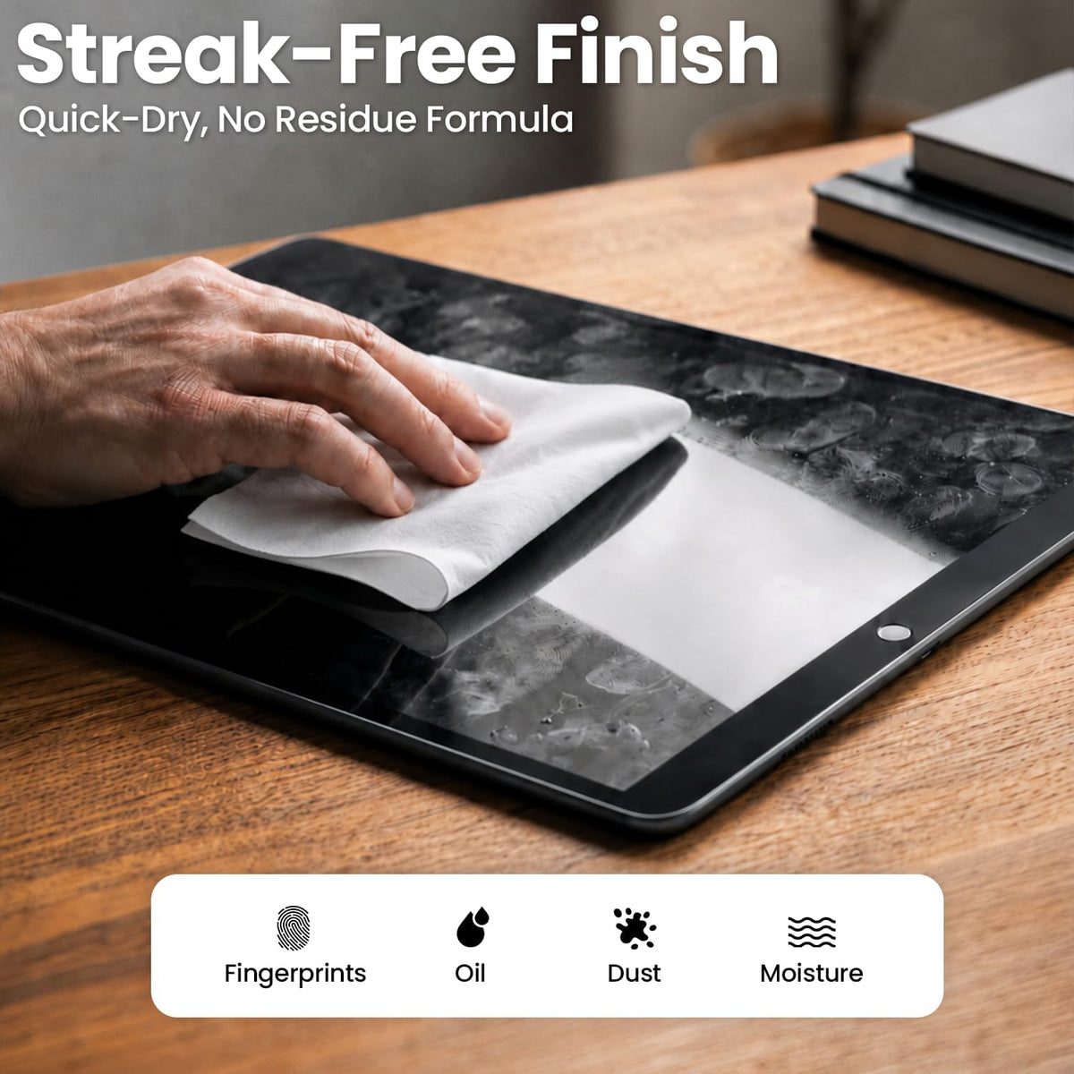 Electronic Wipes Screen Cleaner Streak-Free [ x40] Computer Screen Wipes, TV Screen Cleaner Wipes, Monitor Wipes for Smart TV, Laptop, iPhone, ipad and more - [Microfiber Cloth + 80 Wipes]