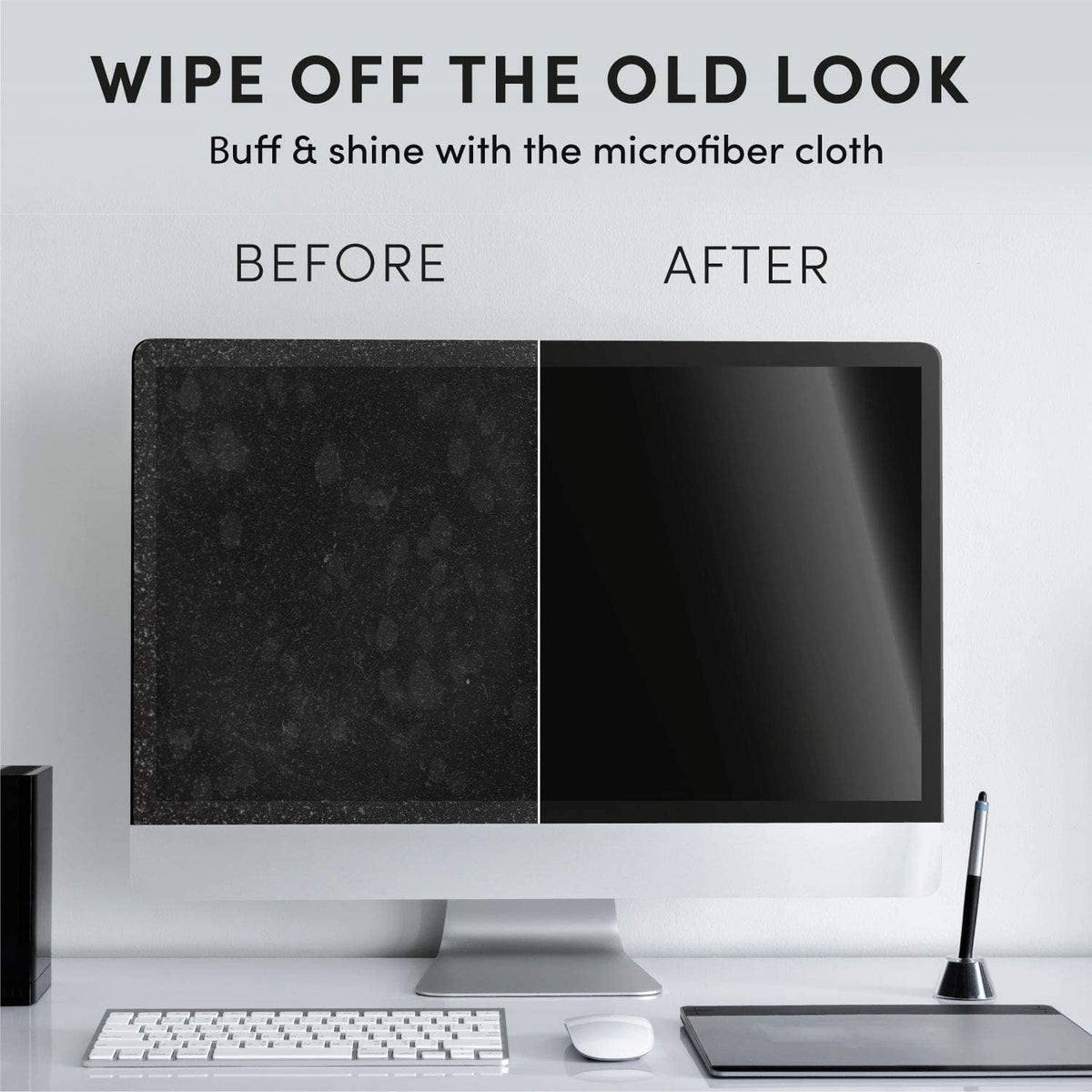 Electronic Wipes Screen Cleaner Streak-Free [ x40] Computer Screen Wipes, TV Screen Cleaner Wipes, Monitor Wipes for Smart TV, Laptop, iPhone, ipad and more - [Microfiber Cloth + 80 Wipes]
