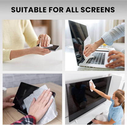 Electronic Wipes Screen Cleaner Streak-Free [ x40] Computer Screen Wipes, TV Screen Cleaner Wipes, Monitor Wipes for Smart TV, Laptop, iPhone, ipad and more - [Microfiber Cloth + 80 Wipes]