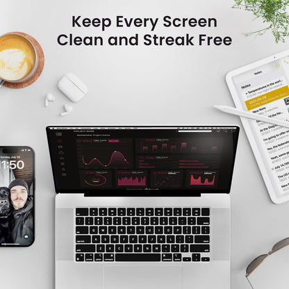 Electronic Wipes Screen Cleaner Streak-Free [ x40] Computer Screen Wipes, TV Screen Cleaner Wipes, Monitor Wipes for Smart TV, Laptop, iPhone, ipad and more - [Microfiber Cloth + 80 Wipes]