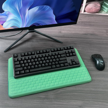 Computer Keyboard Stand with Wrist Rest, Ergonomic Tilted Keyboard Holder - Keyboard Riser with Wrist Pad - Keyboard Tray Support for Office Home - Black
