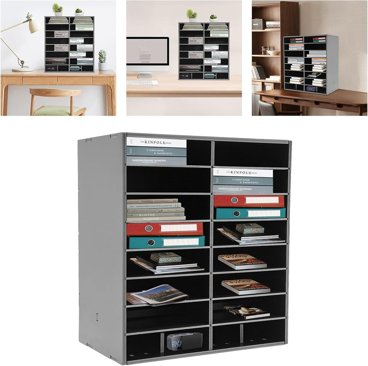 16-Slot File Organizer, Countertop Mail Sorter for Office Home Classroom