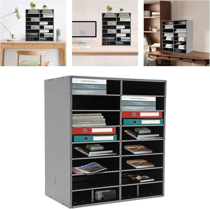 16-Slot File Organizer, Countertop Mail Sorter for Office Home Classroom