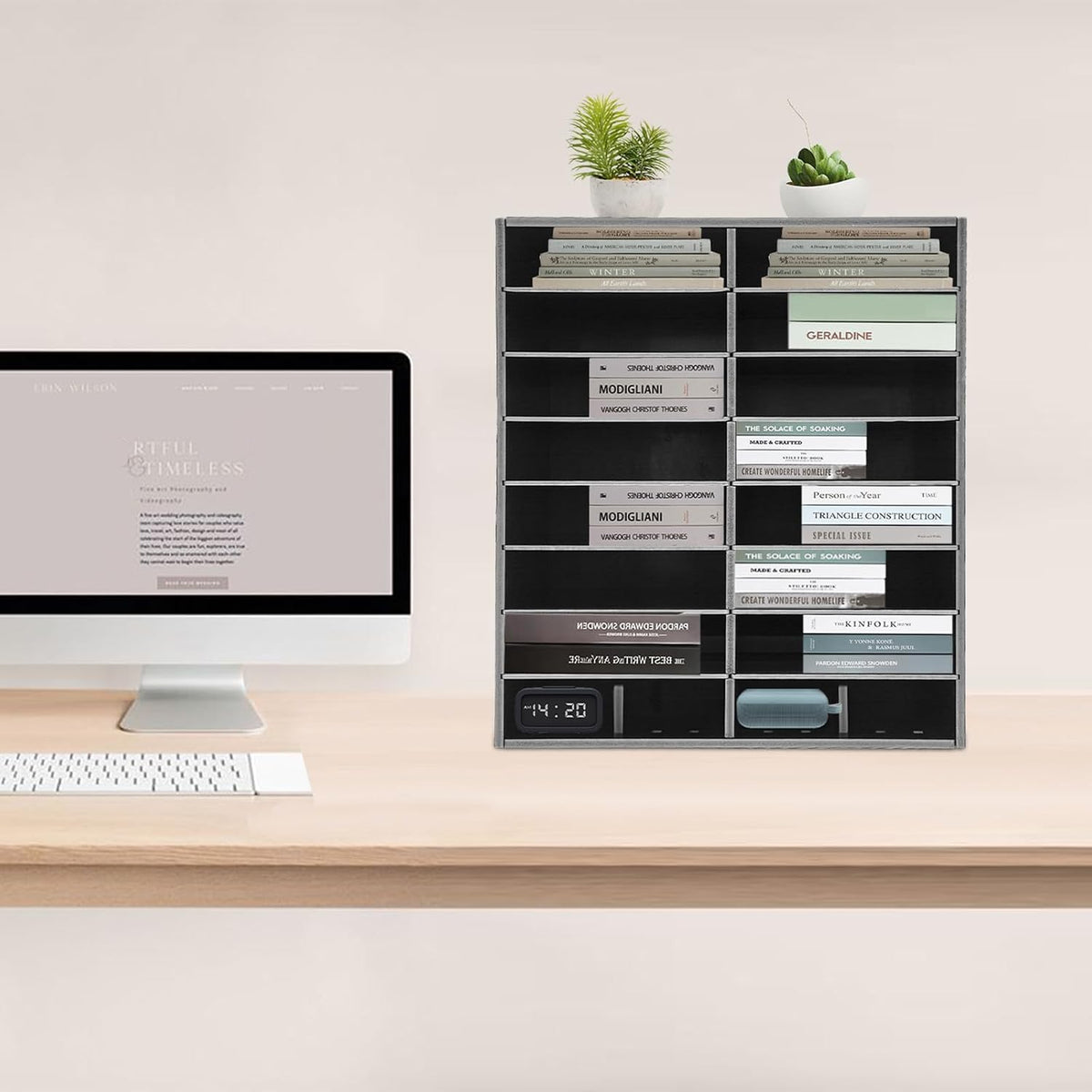 16-Slot File Organizer, Countertop Mail Sorter for Office Home Classroom