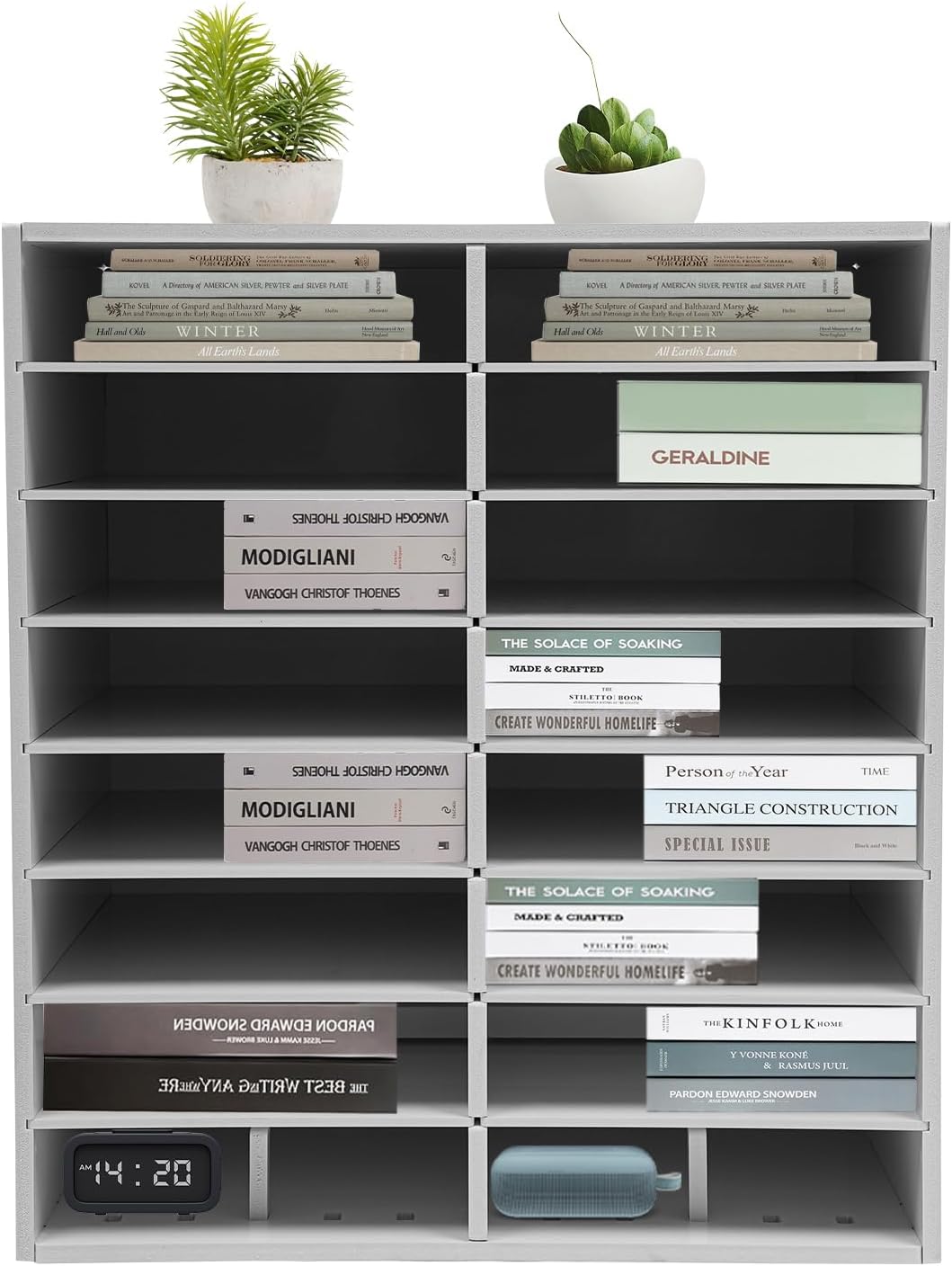 16-Slot File Organizer, Countertop Mail Sorter for Office Home Classroom