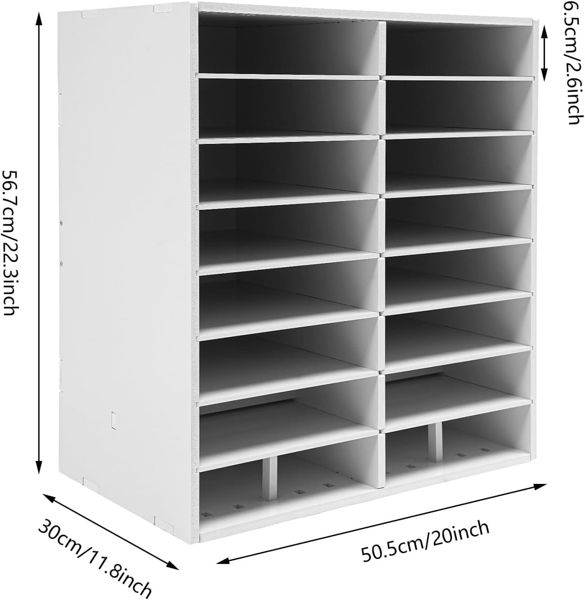 16-Slot File Organizer, Countertop Mail Sorter for Office Home Classroom