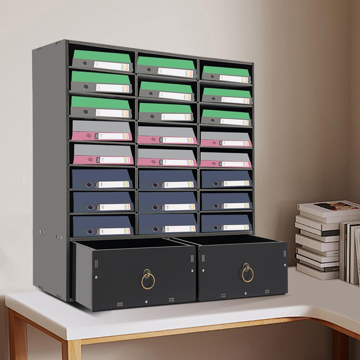 16-Slot File Organizer, Countertop Mail Sorter for Office Home Classroom
