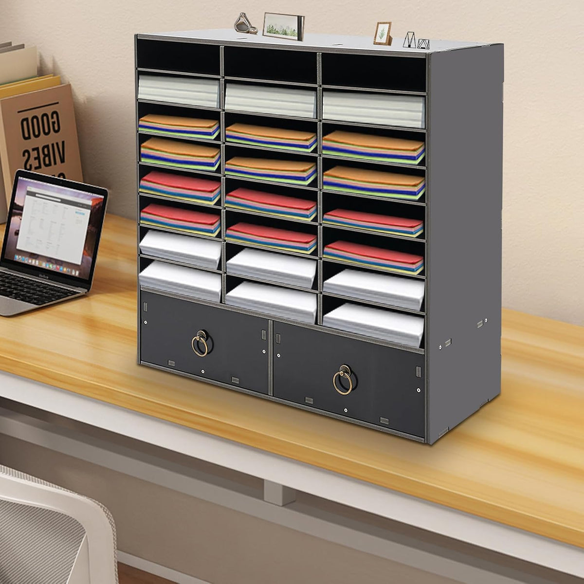 16-Slot File Organizer, Countertop Mail Sorter for Office Home Classroom