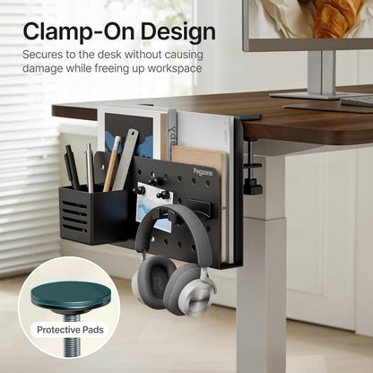 Under Desk Storage Organizer, Laptop Holder for 0.4"-2.2" Desk Edge, Black