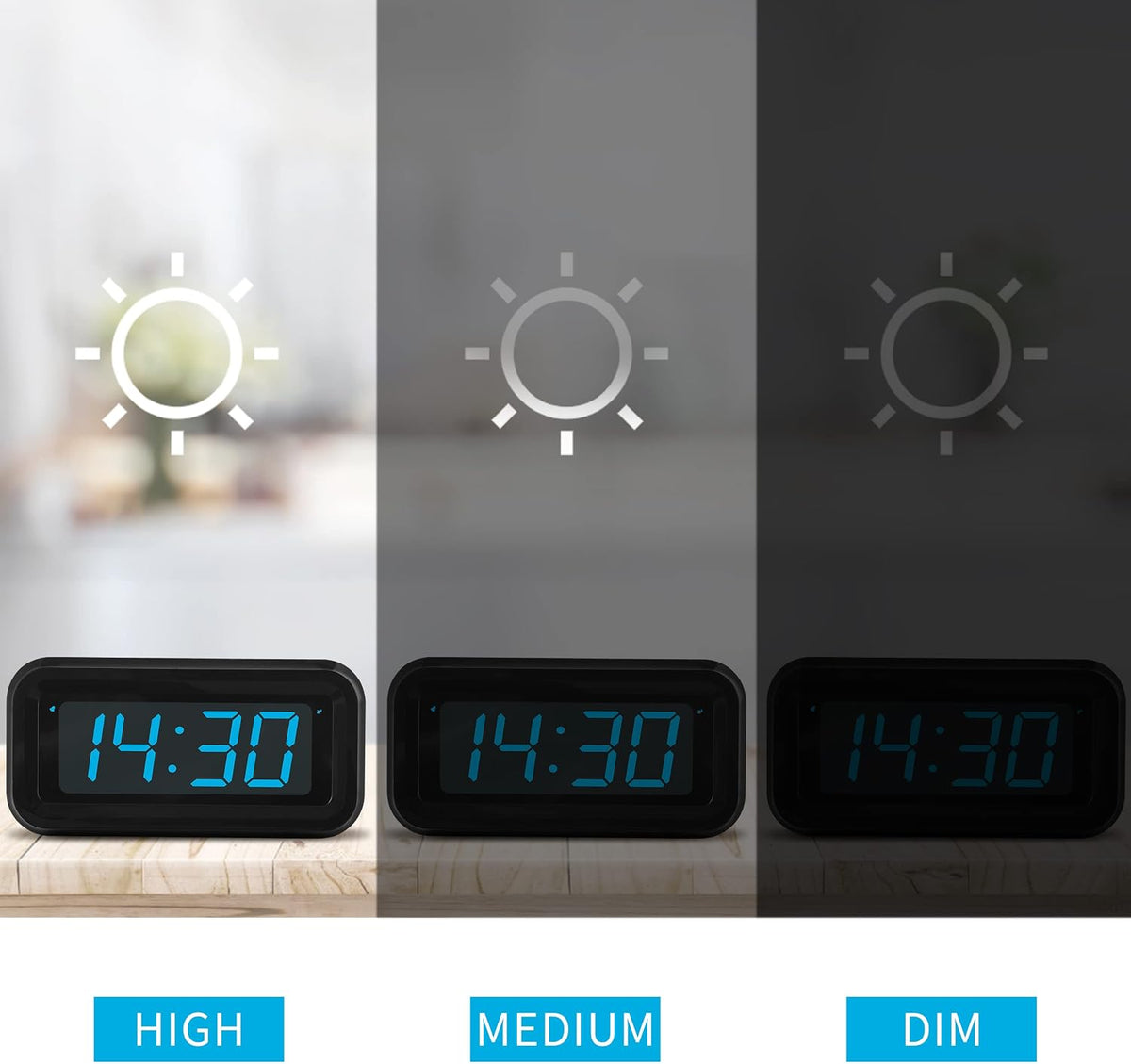 1.2 Inch Small Digital Alarm Clock, Green LED Display with Adjustable Brightness & Night Mode, Battery Operated Portable Desk Clock, for Bedroom, Travel, Kids, Wall Mount (Snooze, 12/24H)