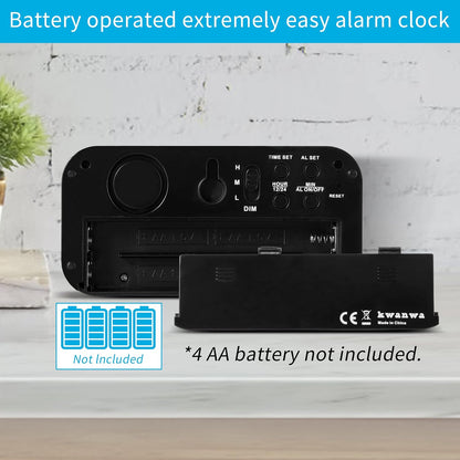 1.2 Inch Small Digital Alarm Clock, Green LED Display with Adjustable Brightness & Night Mode, Battery Operated Portable Desk Clock, for Bedroom, Travel, Kids, Wall Mount (Snooze, 12/24H)