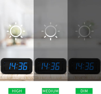 1.2 Inch Small Digital Alarm Clock, Green LED Display with Adjustable Brightness & Night Mode, Battery Operated Portable Desk Clock, for Bedroom, Travel, Kids, Wall Mount (Snooze, 12/24H)
