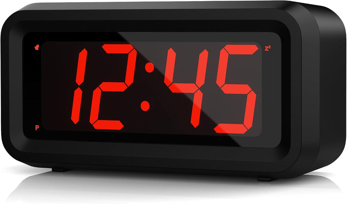 1.2 Inch Small Digital Alarm Clock, Green LED Display with Adjustable Brightness & Night Mode, Battery Operated Portable Desk Clock, for Bedroom, Travel, Kids, Wall Mount (Snooze, 12/24H)