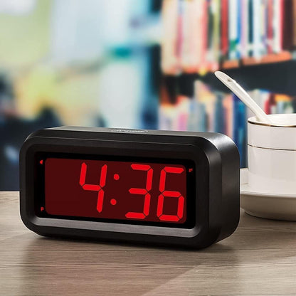 1.2 Inch Small Digital Alarm Clock, Green LED Display with Adjustable Brightness & Night Mode, Battery Operated Portable Desk Clock, for Bedroom, Travel, Kids, Wall Mount (Snooze, 12/24H)