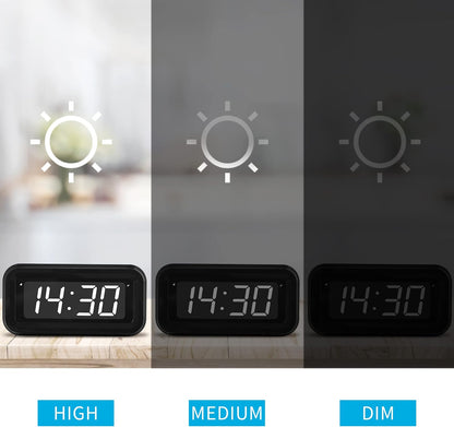 1.2 Inch Small Digital Alarm Clock, Green LED Display with Adjustable Brightness & Night Mode, Battery Operated Portable Desk Clock, for Bedroom, Travel, Kids, Wall Mount (Snooze, 12/24H)