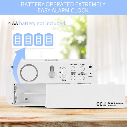 1.2 Inch Small Digital Alarm Clock, Green LED Display with Adjustable Brightness & Night Mode, Battery Operated Portable Desk Clock, for Bedroom, Travel, Kids, Wall Mount (Snooze, 12/24H)