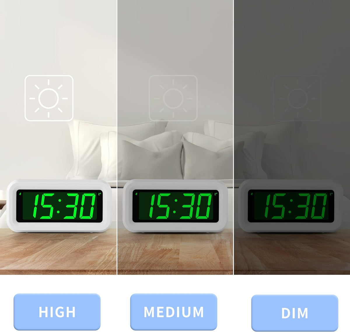 1.2 Inch Small Digital Alarm Clock, Green LED Display with Adjustable Brightness & Night Mode, Battery Operated Portable Desk Clock, for Bedroom, Travel, Kids, Wall Mount (Snooze, 12/24H)