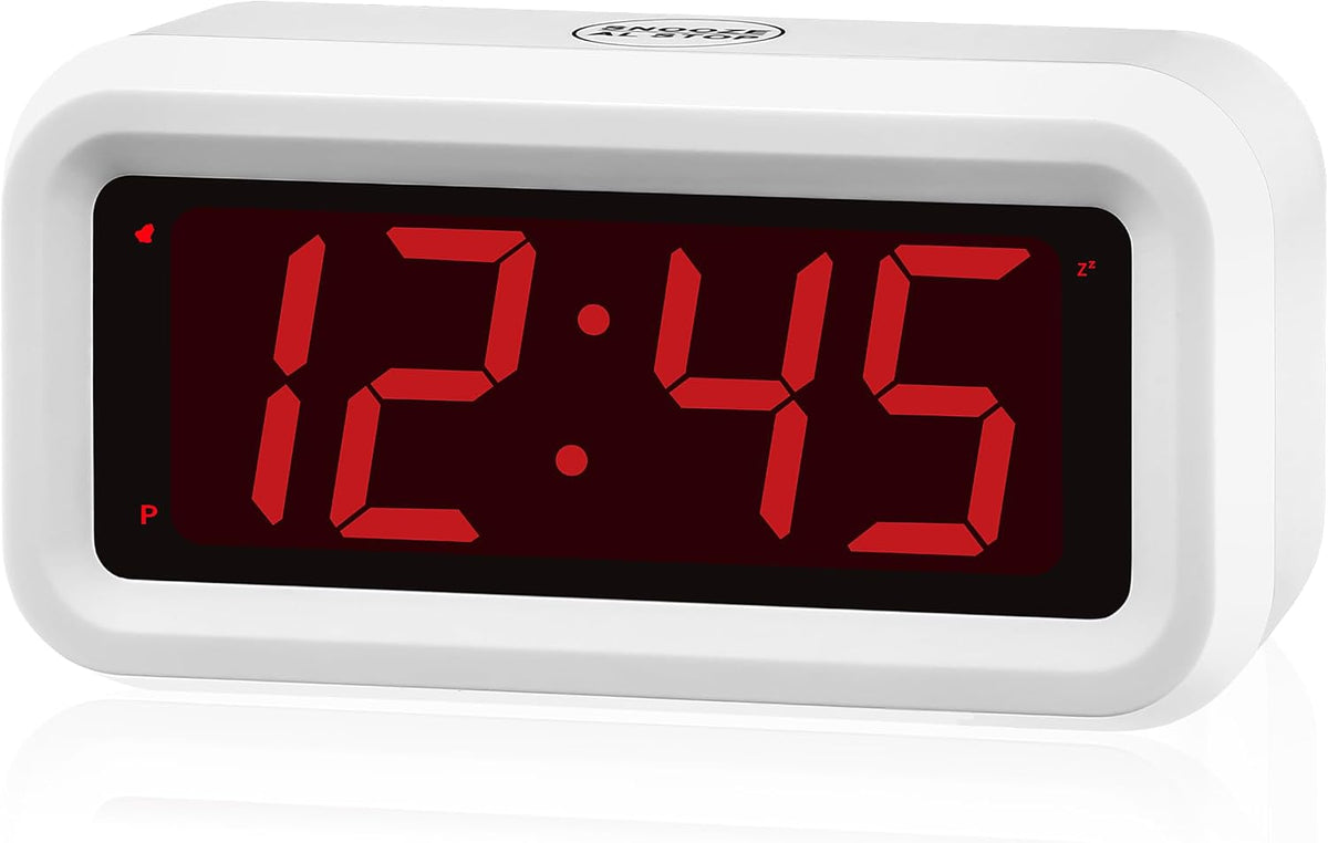1.2 Inch Small Digital Alarm Clock, Green LED Display with Adjustable Brightness & Night Mode, Battery Operated Portable Desk Clock, for Bedroom, Travel, Kids, Wall Mount (Snooze, 12/24H)