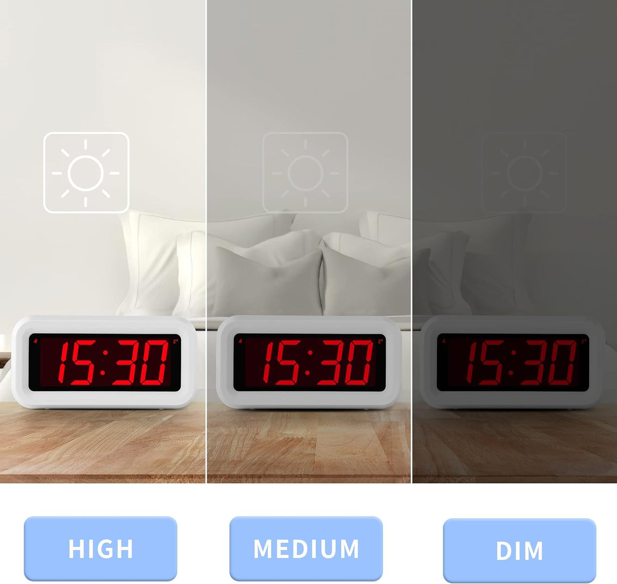 1.2 Inch Small Digital Alarm Clock, Green LED Display with Adjustable Brightness & Night Mode, Battery Operated Portable Desk Clock, for Bedroom, Travel, Kids, Wall Mount (Snooze, 12/24H)