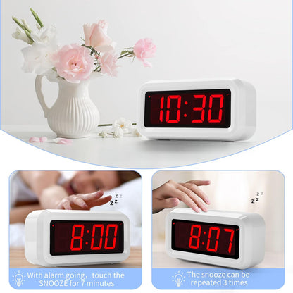 1.2 Inch Small Digital Alarm Clock, Green LED Display with Adjustable Brightness & Night Mode, Battery Operated Portable Desk Clock, for Bedroom, Travel, Kids, Wall Mount (Snooze, 12/24H)