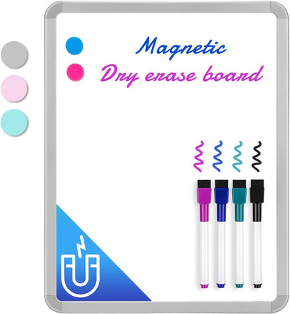 Magnetic Dry Erase Board, 14 x 11 Inches White Board, Gray
