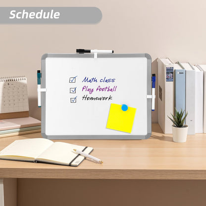Magnetic Dry Erase Board, 14 x 11 Inches White Board, Gray