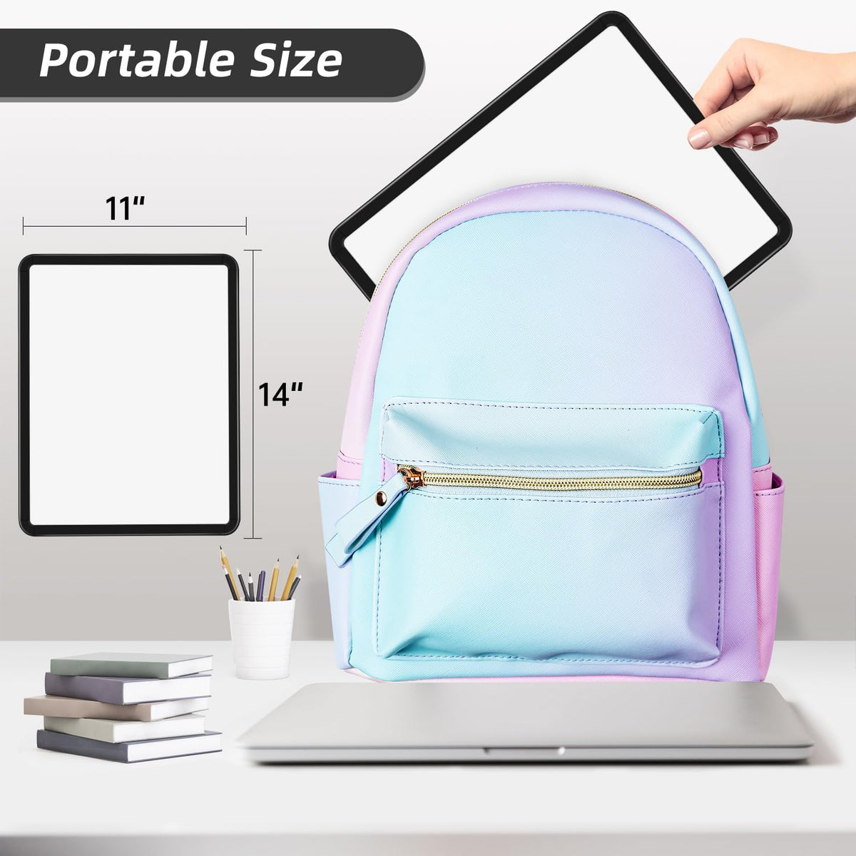 Magnetic Dry Erase Board, 14 x 11 Inches White Board, Gray
