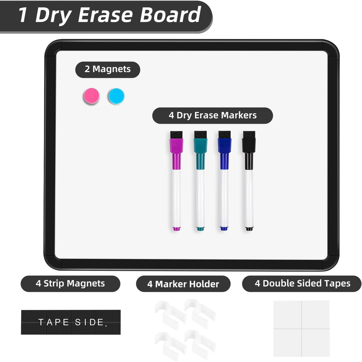 Magnetic Dry Erase Board, 14 x 11 Inches White Board, Gray