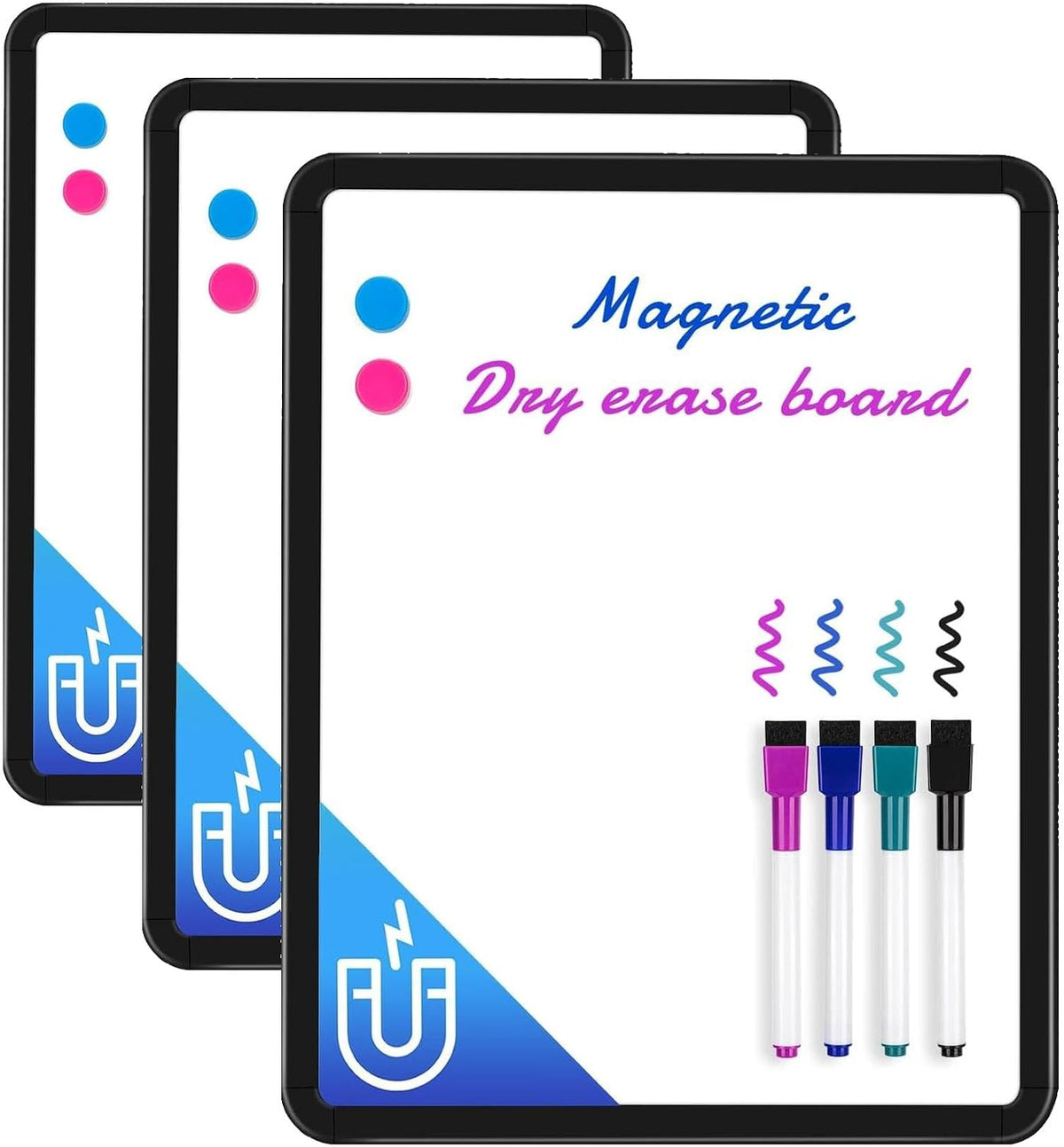 Magnetic Dry Erase Board, 14 x 11 Inches White Board, Gray