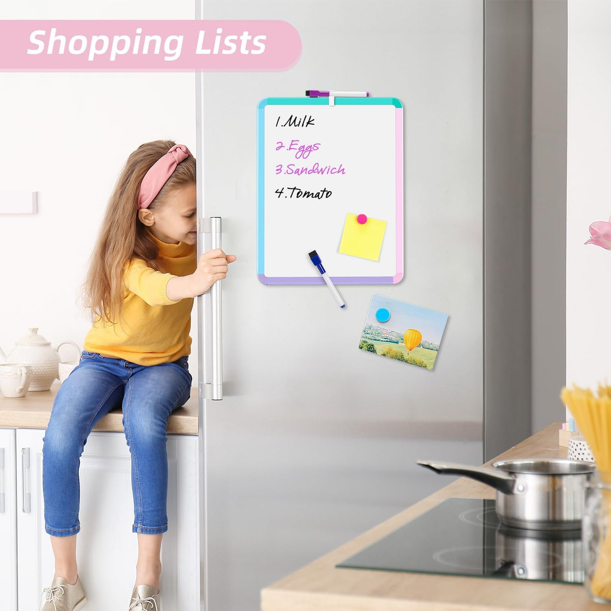 Magnetic Dry Erase Board, 14 x 11 Inches White Board, Gray