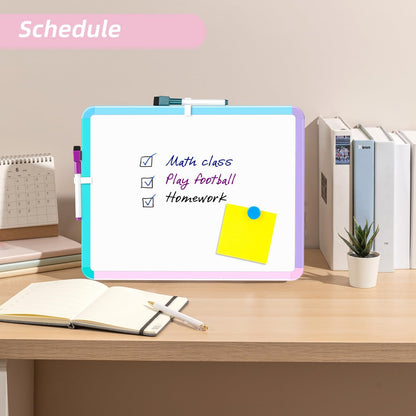 Magnetic Dry Erase Board, 14 x 11 Inches White Board, Gray