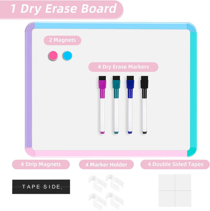 Magnetic Dry Erase Board, 14 x 11 Inches White Board, Gray