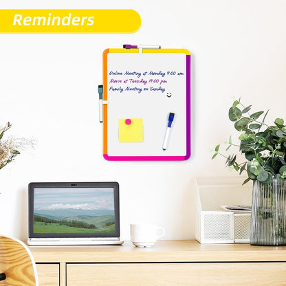 Magnetic Dry Erase Board, 14 x 11 Inches White Board, Gray